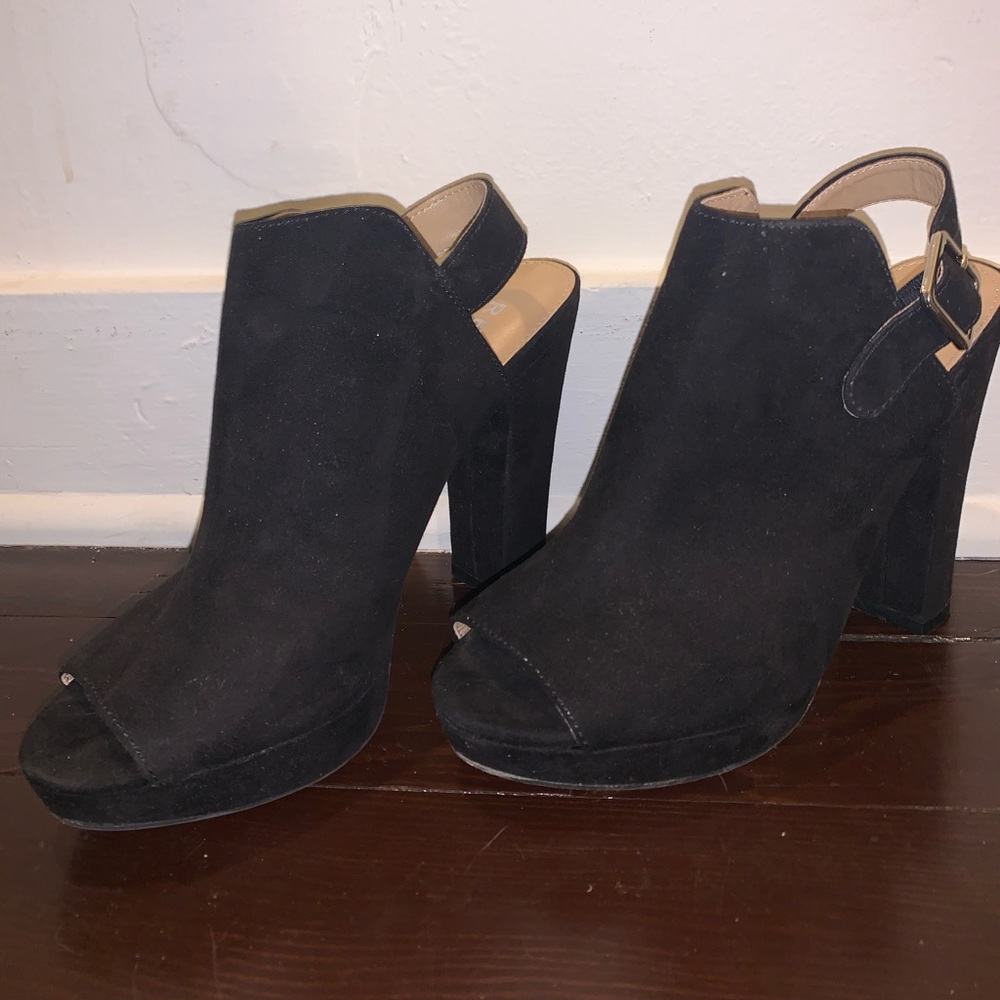 Black Peep Toe Heels